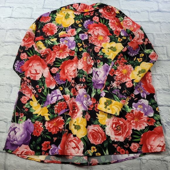 NWT Catherine Malandrino Floral Long Sleeve Popover Blouse size Medium - Picture 5 of 14